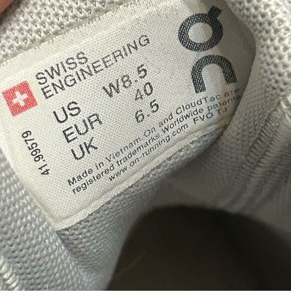 ON CLOUDSWIFT gray white running athletic training lace up shoes sneakers sz 8.5 - Picture 3 of 9